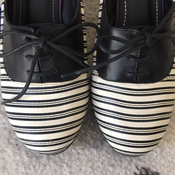 t.u.k. Black and White Striped Heels - Picture 3 of 4
